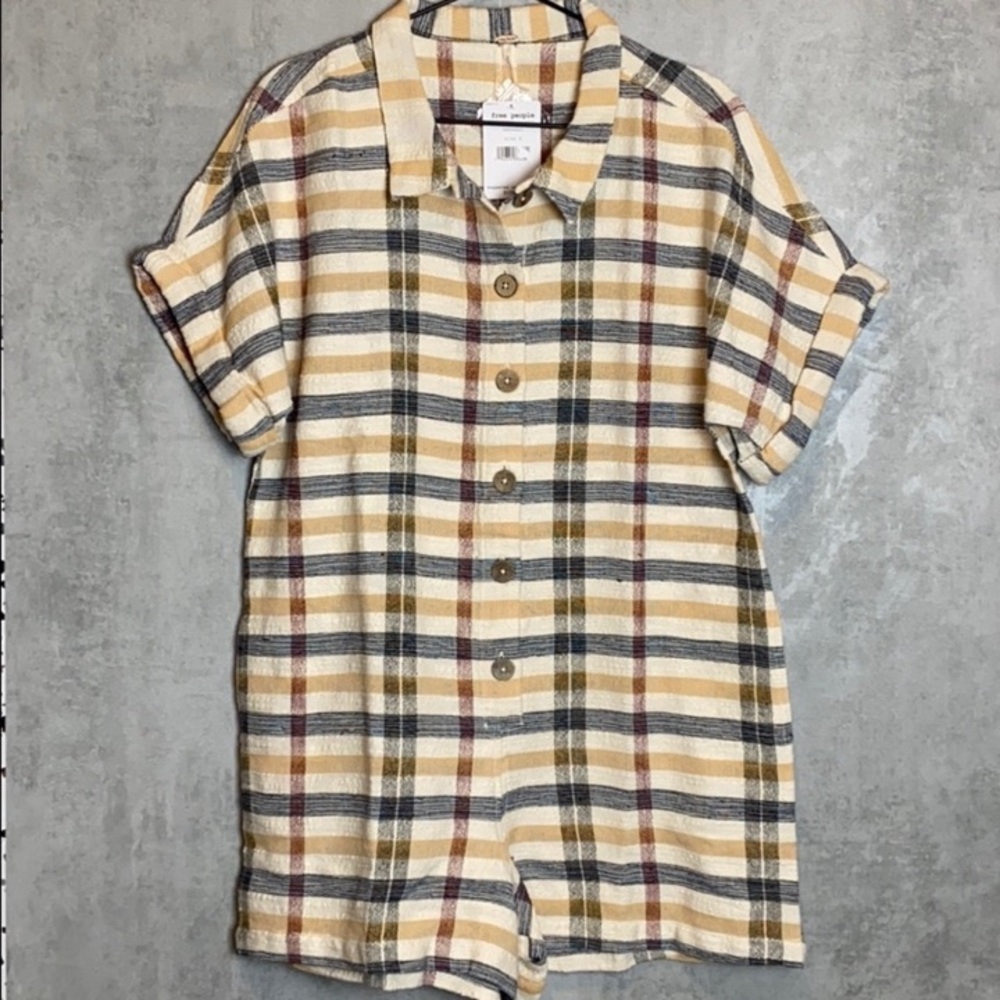 Free People Checkered Romper